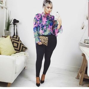 Asos sheer floral blouse